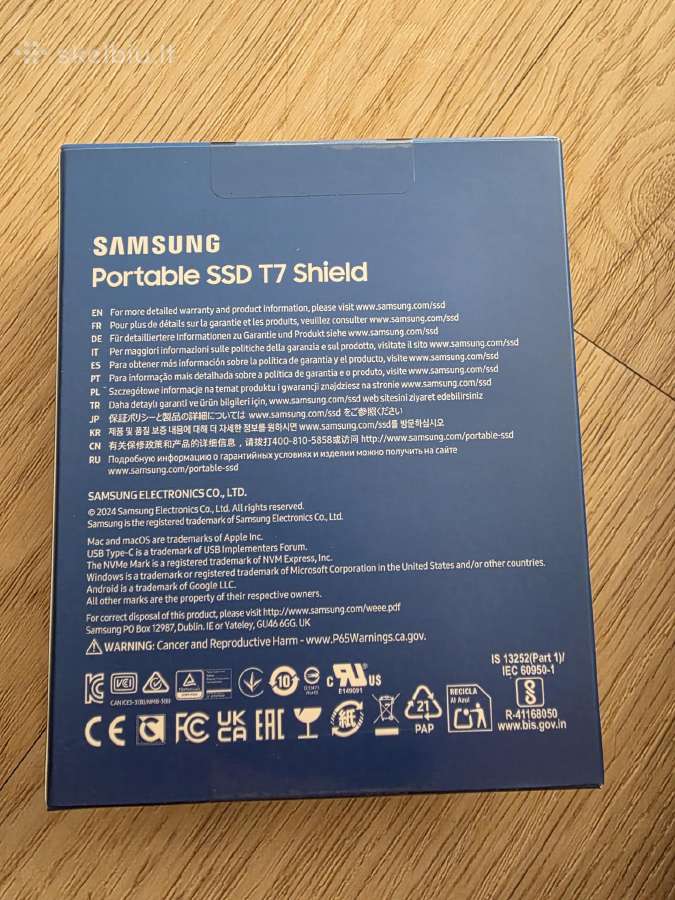 Samsung T7 Shield 1tb SSD - nuotraukos Nr. 2