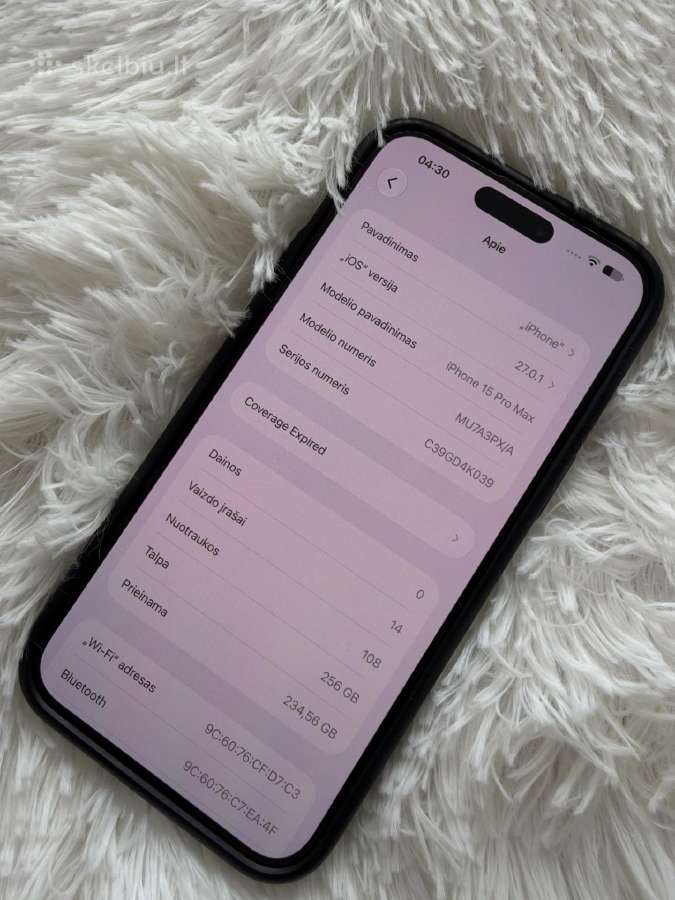 iPhone 15 Pro Max 256gb Blue Titanium - nuotraukos Nr. 6