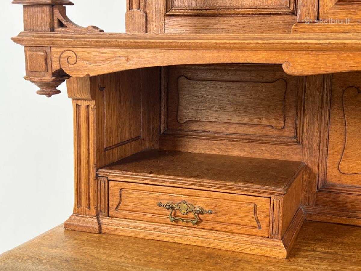 Art Nouveau stiliaus ąžuolinis bufetas - nuotraukos Nr. 8
