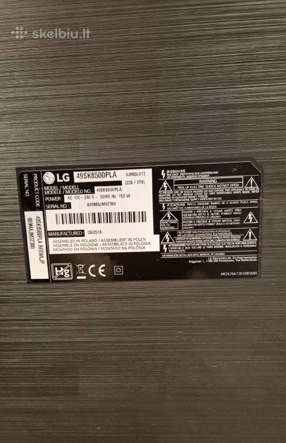 Idealios būklės Lg49sk8500pla 4k Ultra - nuotraukos Nr. 4