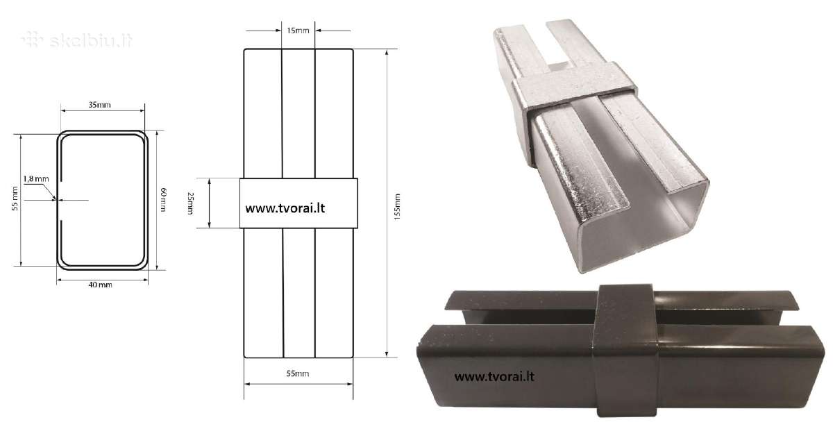 Stulpo prailginimai 60/40 / 60x60 / 80x80 /100x100 - nuotraukos Nr. 2
