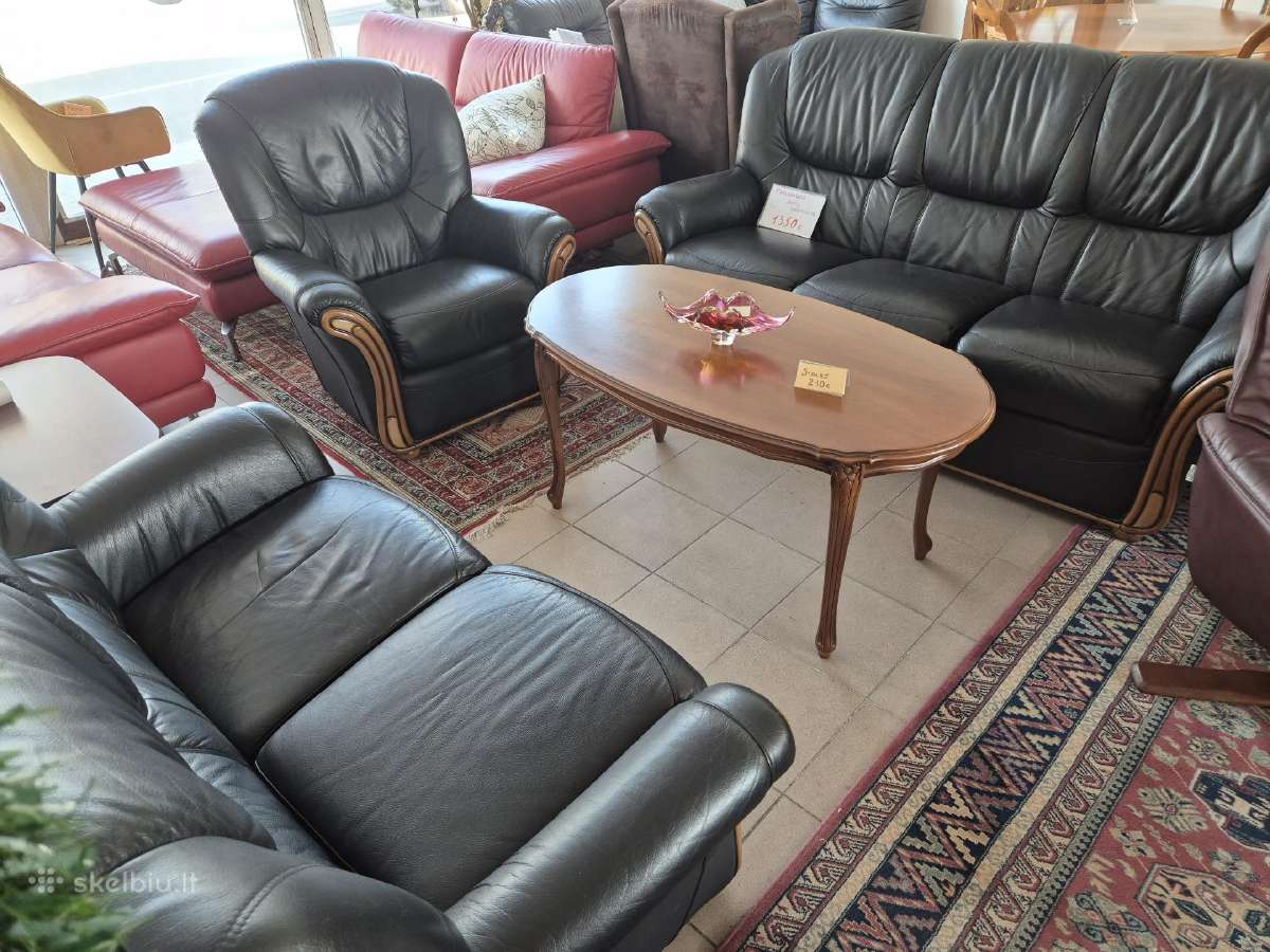 Itališkas, dailus ,natūralios odos sofų komplektas - nuotraukos Nr. 17