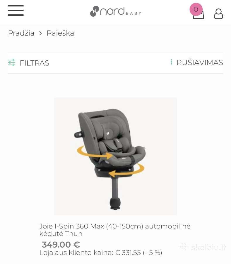 Automobilinė kėdutė su baze Joie i-spin 360 - nuotraukos Nr. 4
