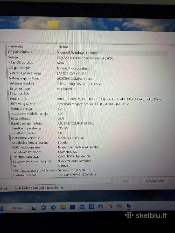 Asus Tuf Gaming Fx505g Kompiuteris - nuotraukos Nr. 8