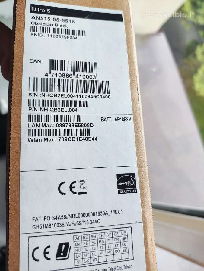 Acer Nitro 5 su defektais - nuotraukos Nr. 3