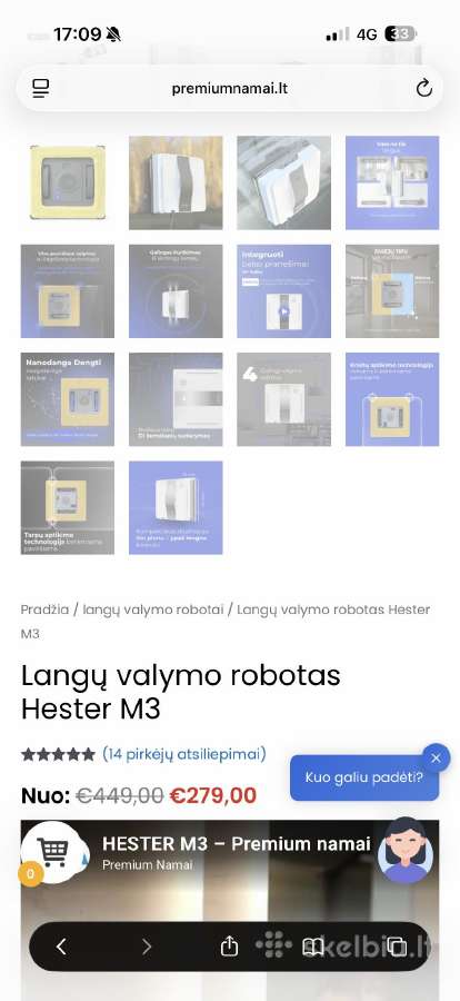 Hester M3 langų valymo robotas naujas - nuotraukos Nr. 6
