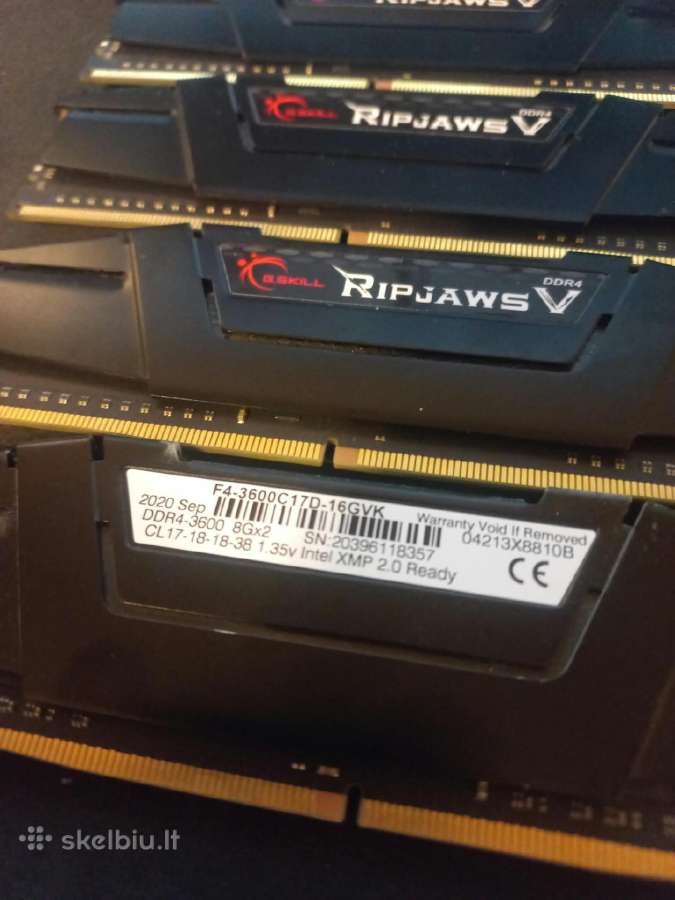 G.skill Ripjaws V Black Ddr4 4x8gb 32gb 3600mhz - nuotraukos Nr. 2