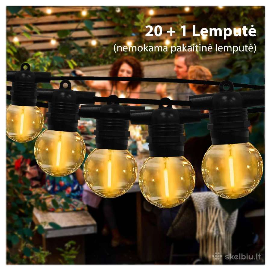 Lauko girlianda (LED lemputės) 10 m Glow juoda - nuotraukos Nr. 6