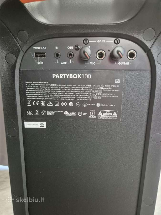 Jbl Partybox 100 garso kolonele - nuotraukos Nr. 4