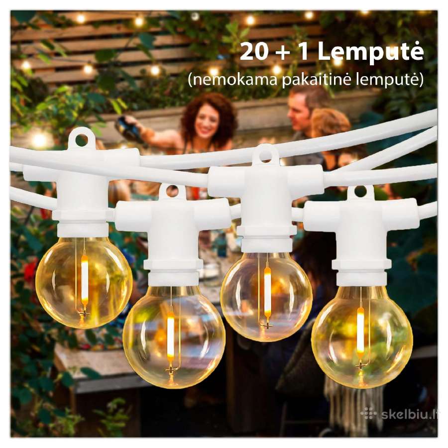 Lauko girlianda (LED lemputės) 10 m Perl balta - nuotraukos Nr. 4