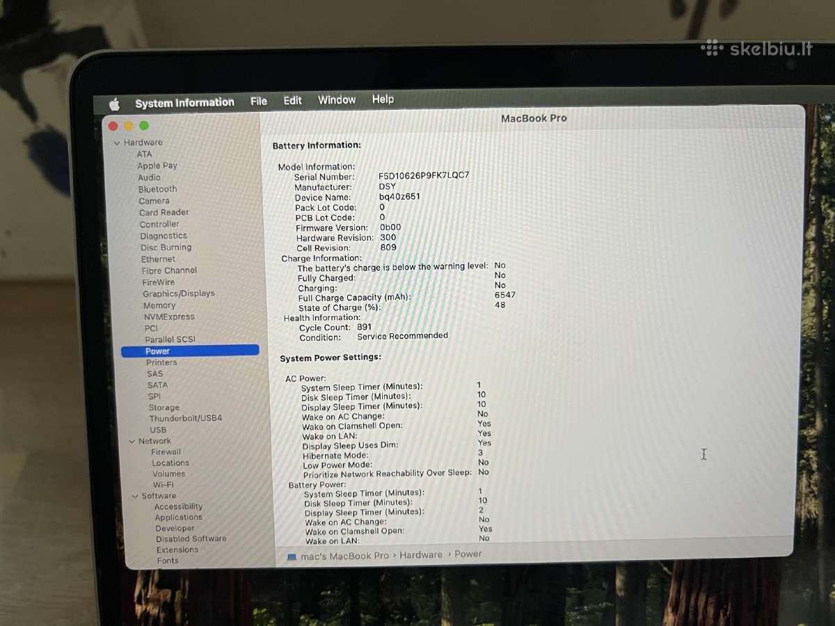 Macbookpro 16" 2019 intel i7 16gb RAM 512gb SSD - nuotraukos Nr. 14