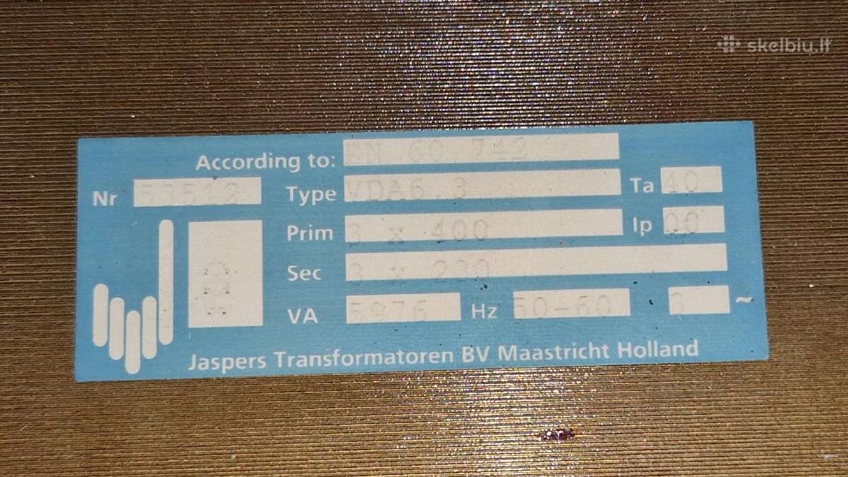 Pramoninis trifazis transformatorius - nuotraukos Nr. 2