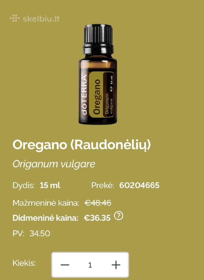 Naujas Doterra eterinis aliejus Oregano 5 ml - nuotraukos Nr. 3