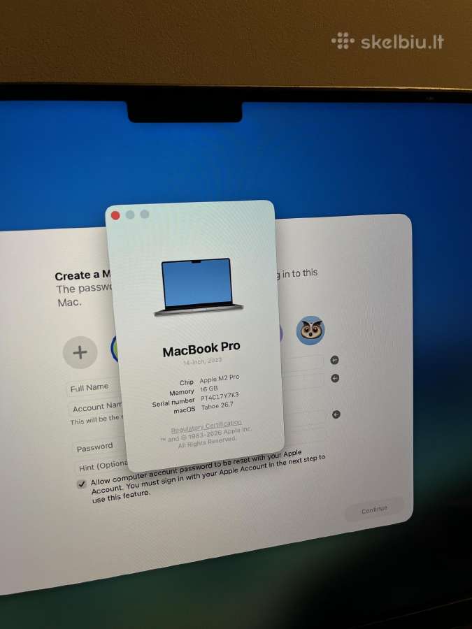 Apple MacBook Pro 14 M2 Pro, 16 GB RAM (2023) - nuotraukos Nr. 7