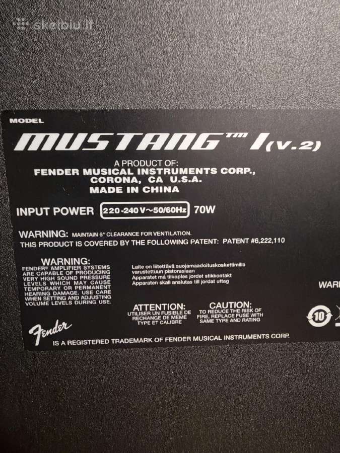 Fender Mustang I V.2 (Kaip naujas) - nuotraukos Nr. 4