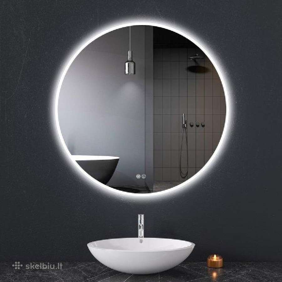 Apvalus vonios veidrodis su LED apšvietimu - nuotraukos Nr. 2
