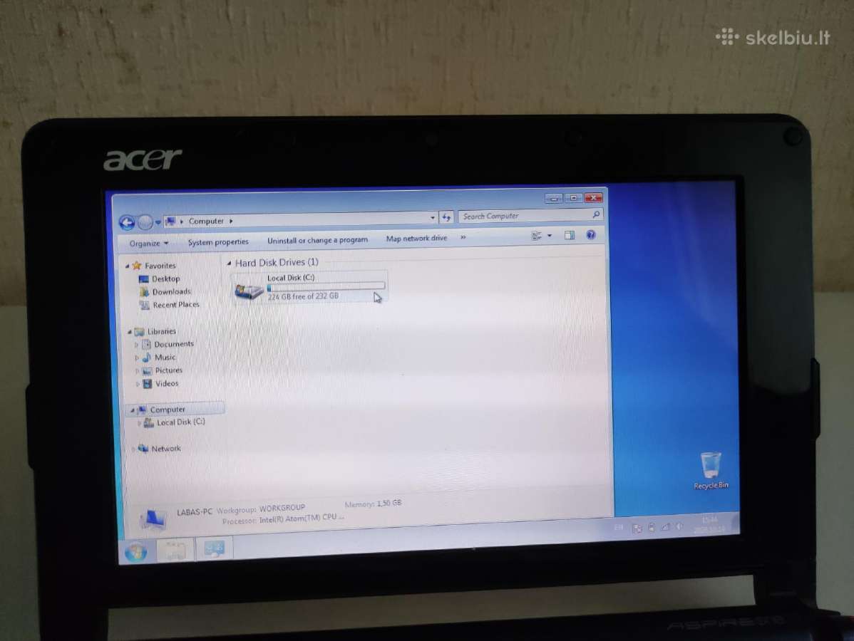 Acer Aspire One Zg5 mini nešiojamas kompiuteris - nuotraukos Nr. 7