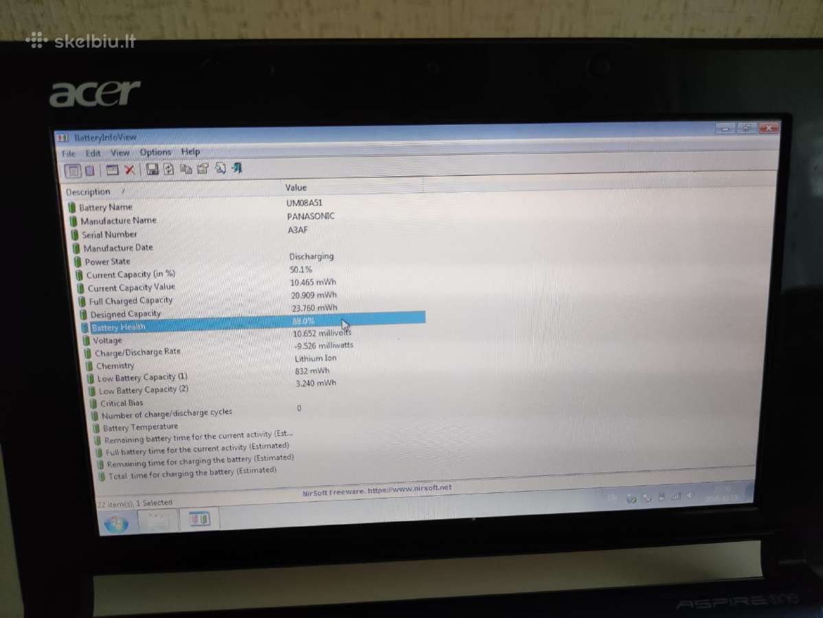 Acer Aspire One Zg5 mini nešiojamas kompiuteris - nuotraukos Nr. 13