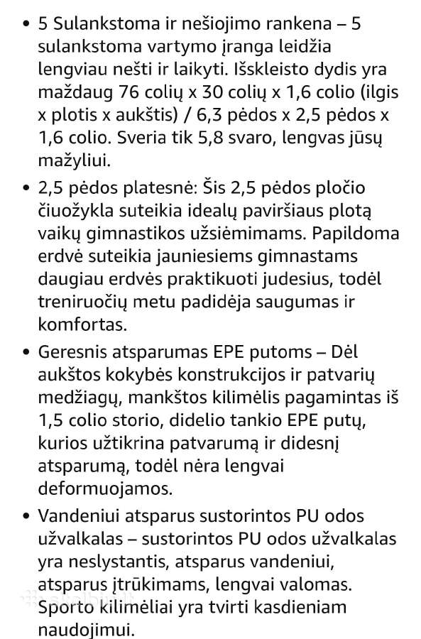 Matladin gimnastikos kilimėlis 5 dalių - nuotraukos Nr. 4