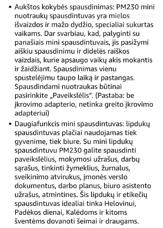 Terminis mini spausdintuvas Nelko Pm 230 - nuotraukos Nr. 6