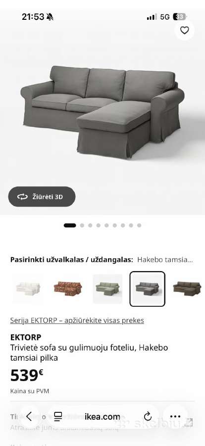 Sofa su pufu - nuotraukos Nr. 4