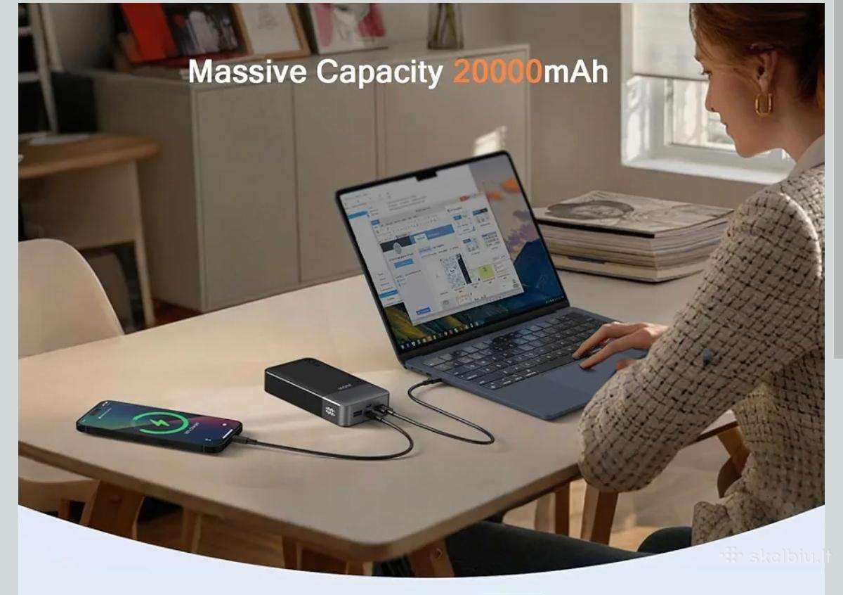 Nešiojamas Įkroviklis (power bank) 65w - nuotraukos Nr. 2