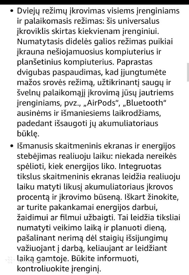 Nešiojamas Įkroviklis (power bank) 65w - nuotraukos Nr. 6