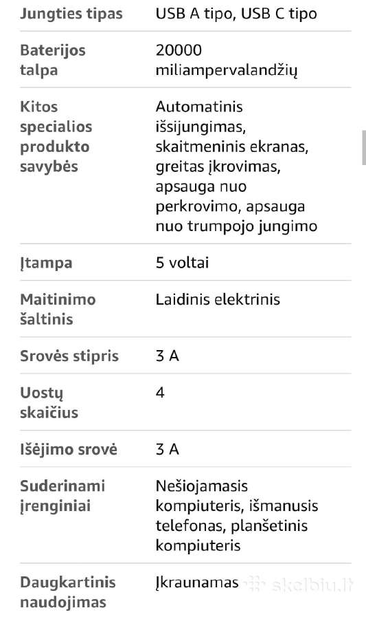 Nešiojamas Įkroviklis (power bank) 65w - nuotraukos Nr. 7