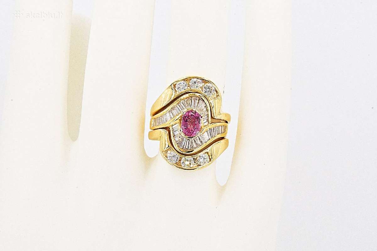 Žiedas su deimantais ir špinele (13 gr., 3,2ct) - nuotraukos Nr. 4