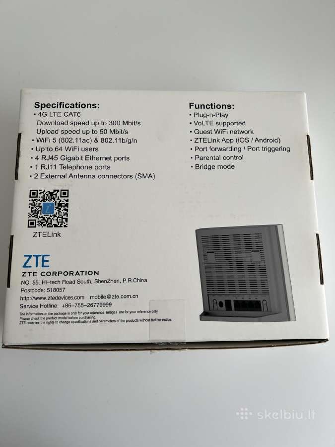 Zte 4G+ Wi-fi maršrutizatorius su Sim korte - nuotraukos Nr. 5