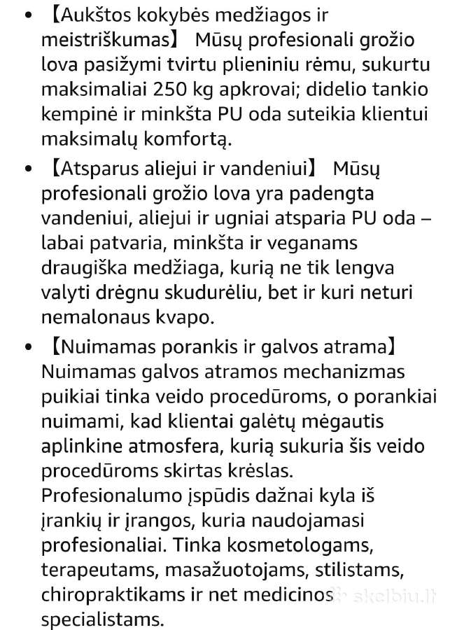 Kosmetologine kėdė -lova(gultas) - nuotraukos Nr. 4