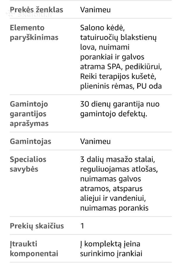 Kosmetologine kėdė -lova(gultas) - nuotraukos Nr. 6