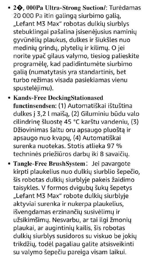Dulkių siurblys robotas Lefant m3 max - nuotraukos Nr. 7