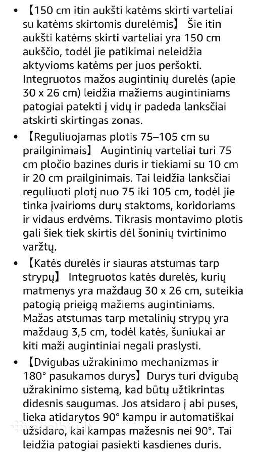 Aukšti apsauginiai varteliai augintiniams - nuotraukos Nr. 8