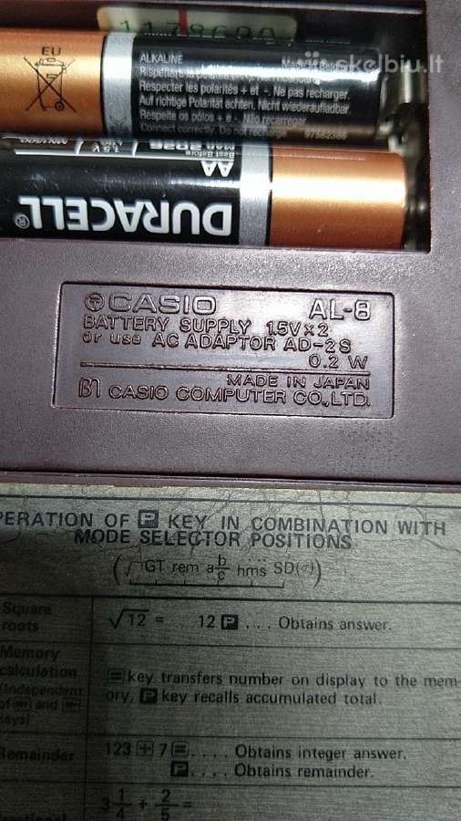 Japoniska skaiciavimo mchinele.casio 1975 Metu. - nuotraukos Nr. 3