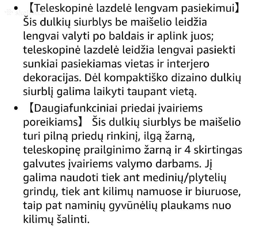 Cilindrinis dulkių siurblys Bowose,1200w - nuotraukos Nr. 9