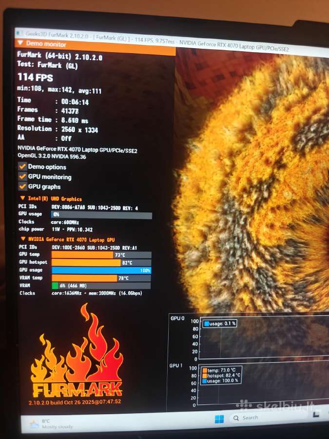Asus Tuf F15 Fx507vi 4070, i7, ddr5 - nuotraukos Nr. 5
