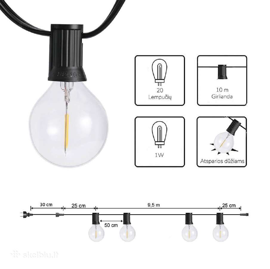 Lauko girlianda (LED lemputės) 10 m Elegance - nuotraukos Nr. 12