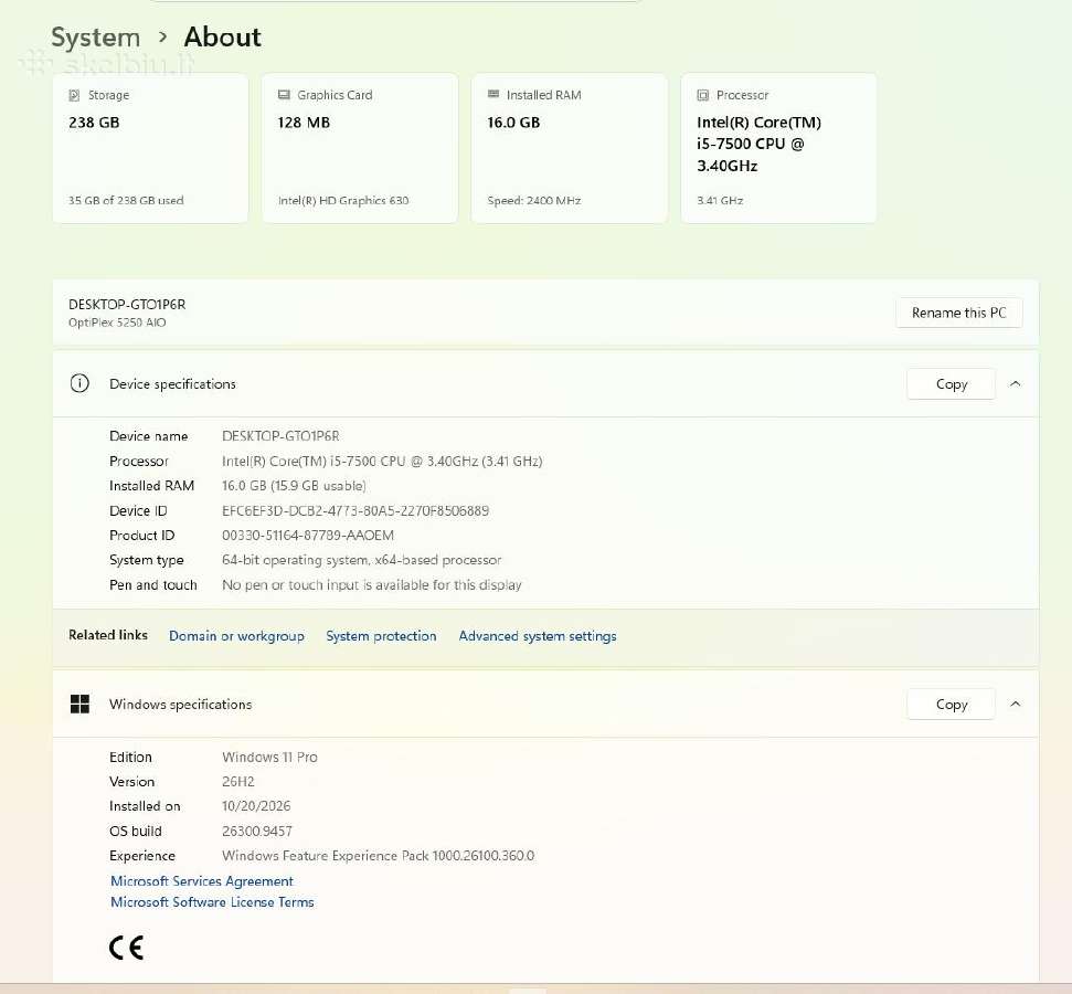 Dell Optiplex 5250 Aio - nuotraukos Nr. 3