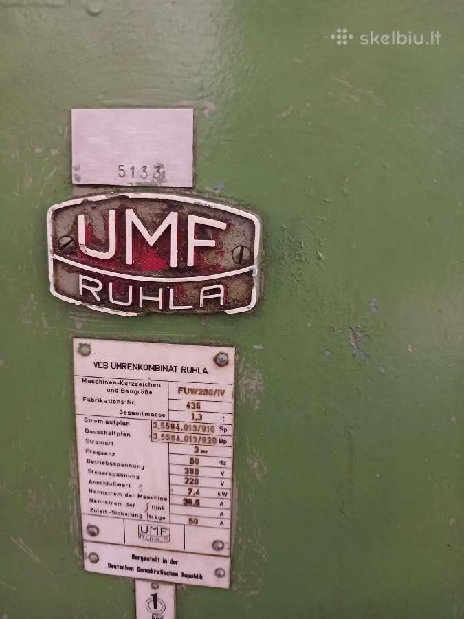 Frezavimo staklės Fuw 250/iv - nuotraukos Nr. 4