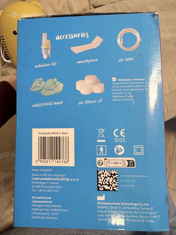 Vaikiškas inhaliatorius, kompresorinis Promedix Pr - nuotraukos Nr. 2