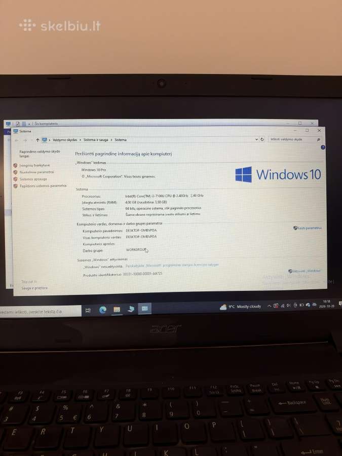 Acer Aspire 3/ i3/128gb SSD - nuotraukos Nr. 2