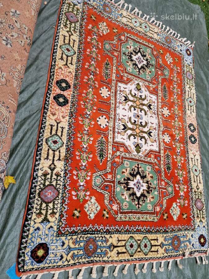 Vintažinis rankų darbo Maroko vilnos kilimas - nuotraukos Nr. 4