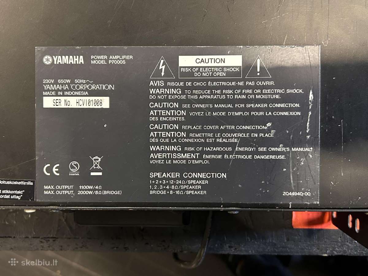 Garso stiprintuvas Yamaha P7000s - nuotraukos Nr. 3