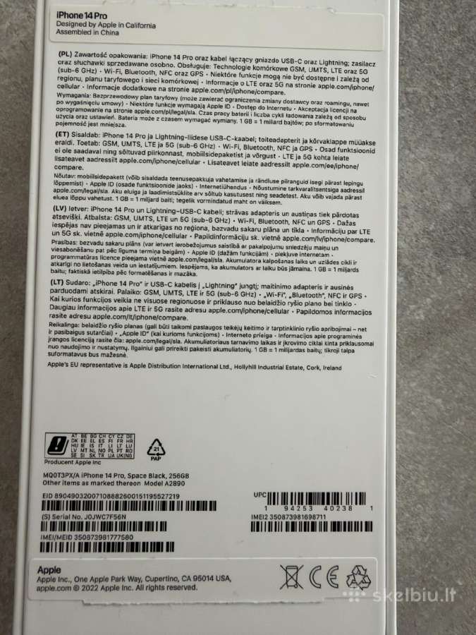 iPhone 14 pro 256 GB - nuotraukos Nr. 3