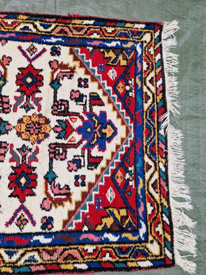 Vintažinis vilnonis rankų darbo afganų kilimas - nuotraukos Nr. 24
