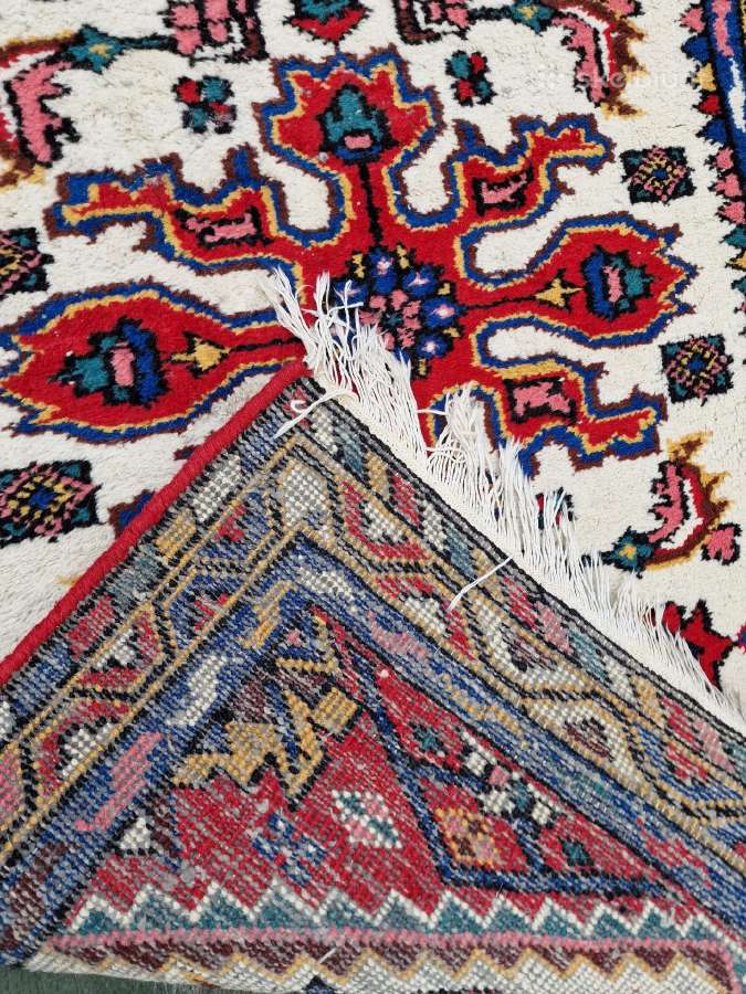 Vintažinis vilnonis rankų darbo afganų kilimas - nuotraukos Nr. 25