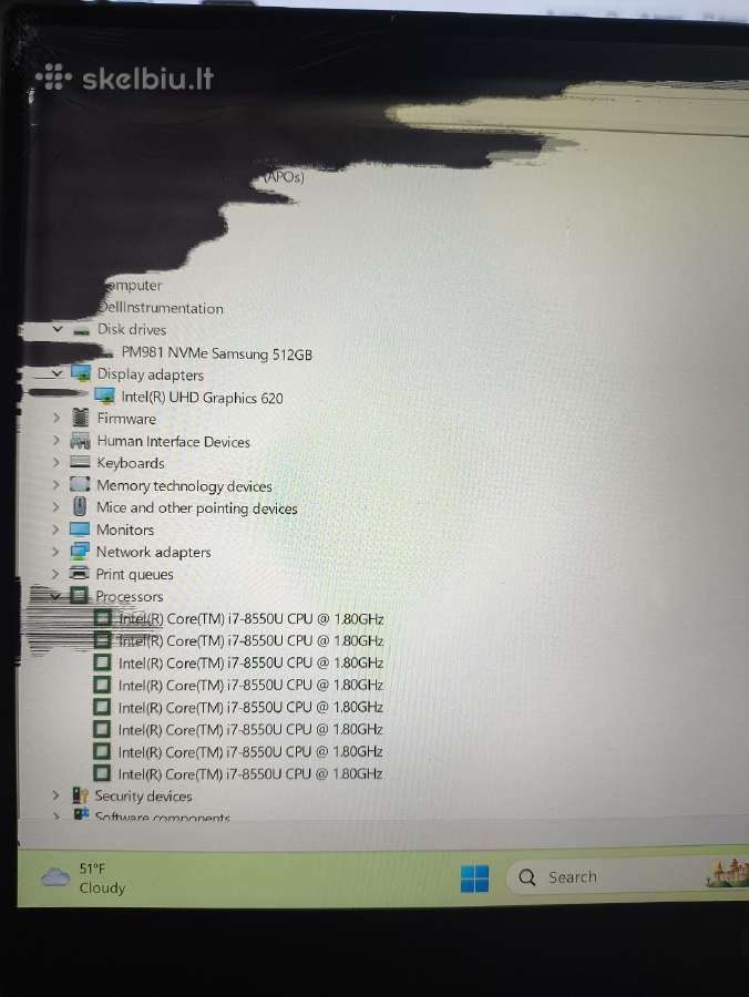 Xps 13.3 4k Touch** i7-8550u 16gb 512gb SSD 0% - nuotraukos Nr. 5