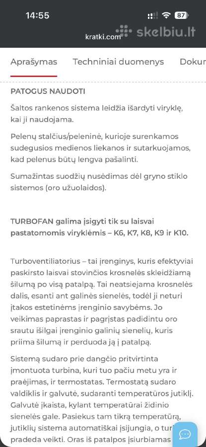 Nauja Krosnelė Kratki Koza K9 10kw su Turbofan - nuotraukos Nr. 8