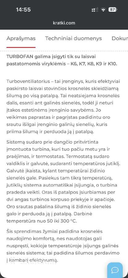 Nauja Krosnelė Kratki Koza K9 10kw su Turbofan - nuotraukos Nr. 9